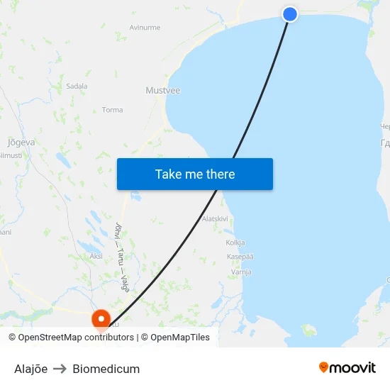 Alajõe to Biomedicum map