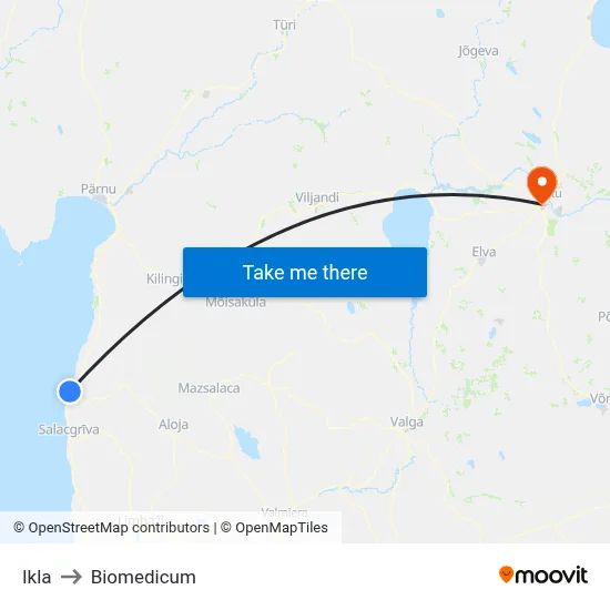Ikla to Biomedicum map