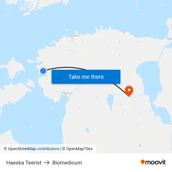 Haeska Teerist to Biomedicum map