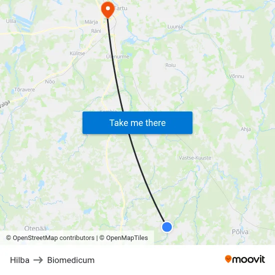 Hilba to Biomedicum map