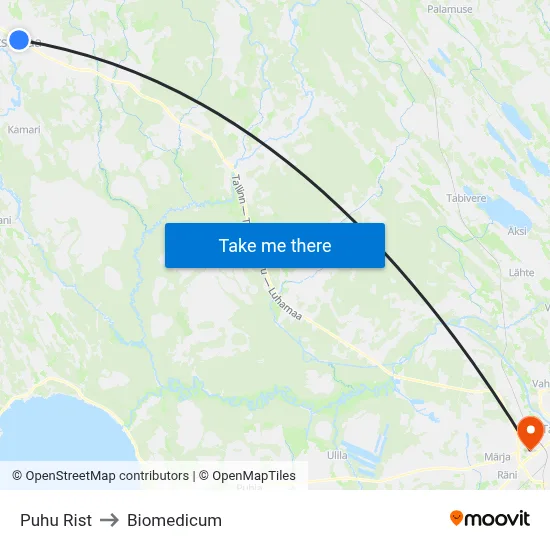 Puhu Rist to Biomedicum map