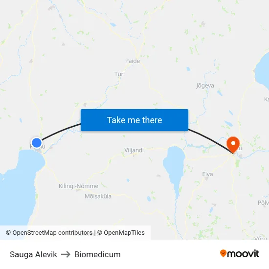 Sauga Alevik to Biomedicum map