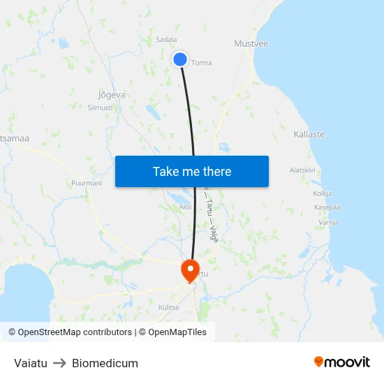 Vaiatu to Biomedicum map