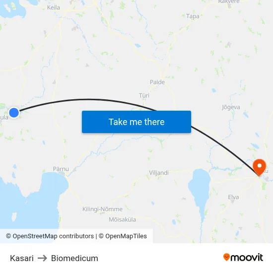 Kasari to Biomedicum map