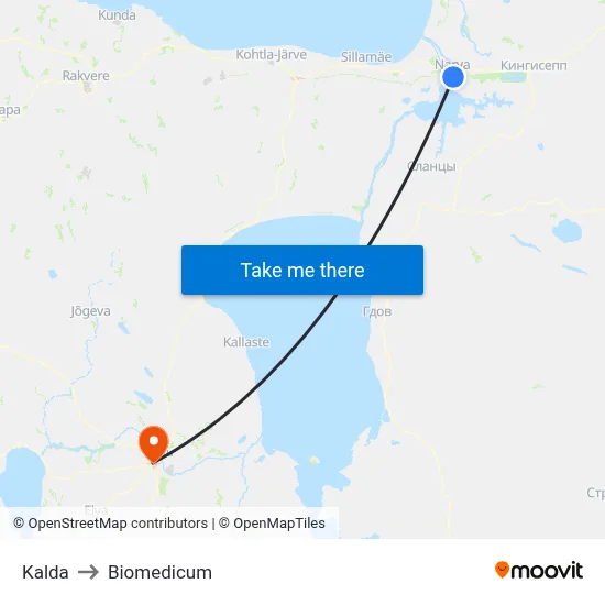 Kalda to Biomedicum map