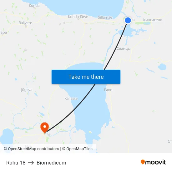 Rahu 18 to Biomedicum map