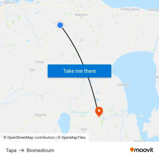 Tapa to Biomedicum map