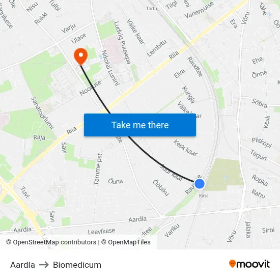 Aardla to Biomedicum map