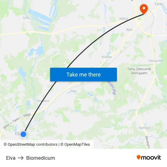 Elva to Biomedicum map