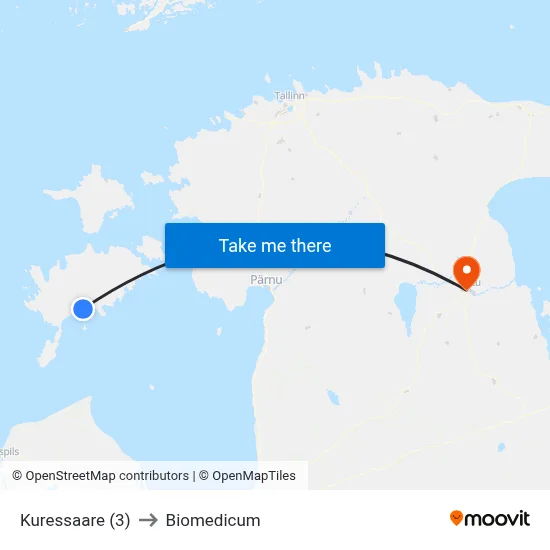 Kuressaare (3) to Biomedicum map