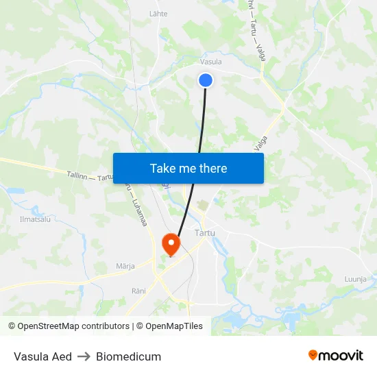 Vasula Aed to Biomedicum map