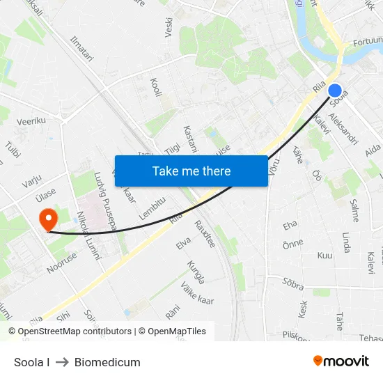 Soola I to Biomedicum map