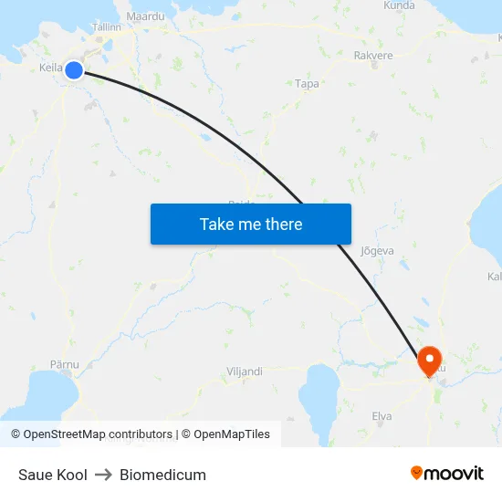Saue Kool to Biomedicum map