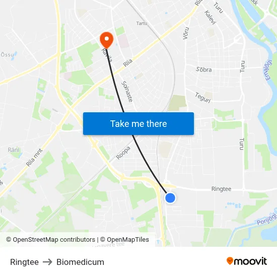 Ringtee to Biomedicum map