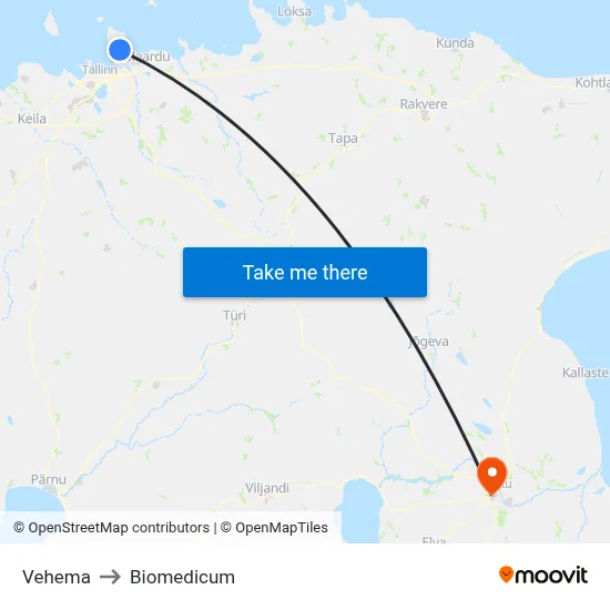 Vehema to Biomedicum map