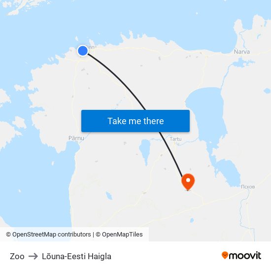 Zoo to Lõuna-Eesti Haigla map