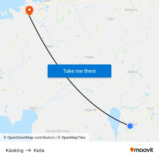 Käoking to Keila map