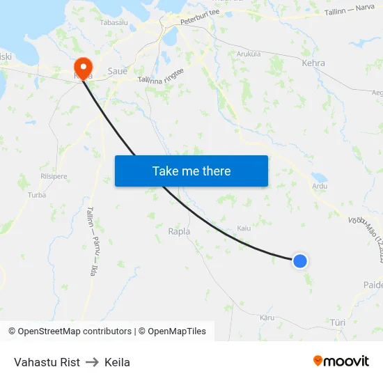 Vahastu Rist to Keila map