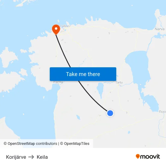 Korijärve to Keila map