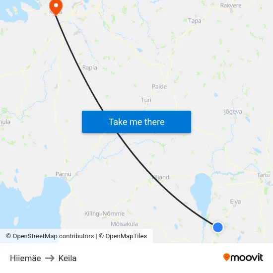 Hiiemäe to Keila map