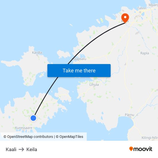 Kaali to Keila map