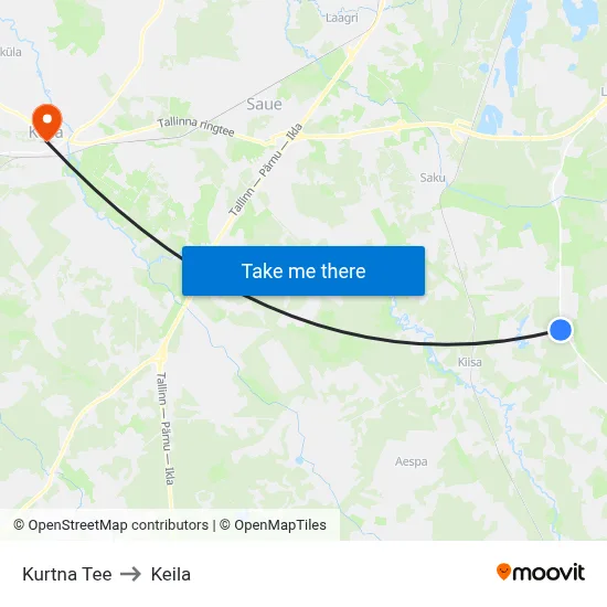 Kurtna Tee to Keila map