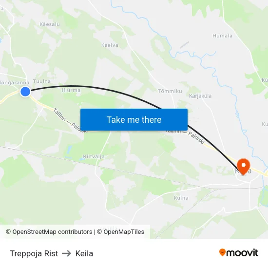 Treppoja Rist to Keila map