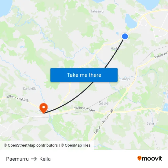 Paemurru to Keila map