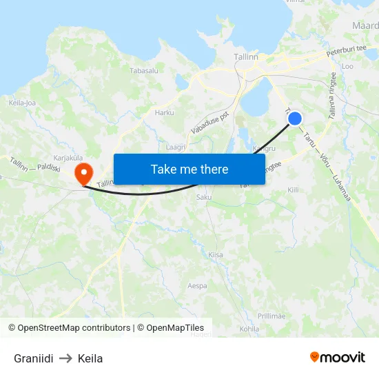 Graniidi to Keila map