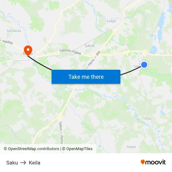 Saku to Keila map