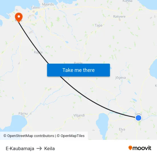 E-Kaubamaja to Keila map