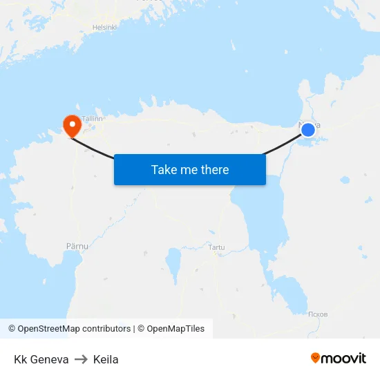 Kk Geneva to Keila map