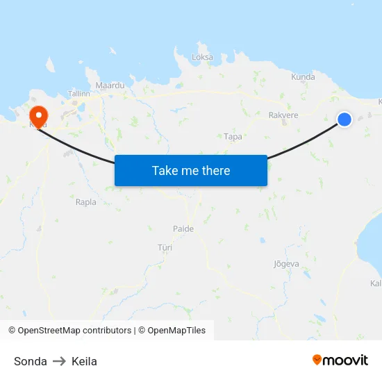 Sonda to Keila map