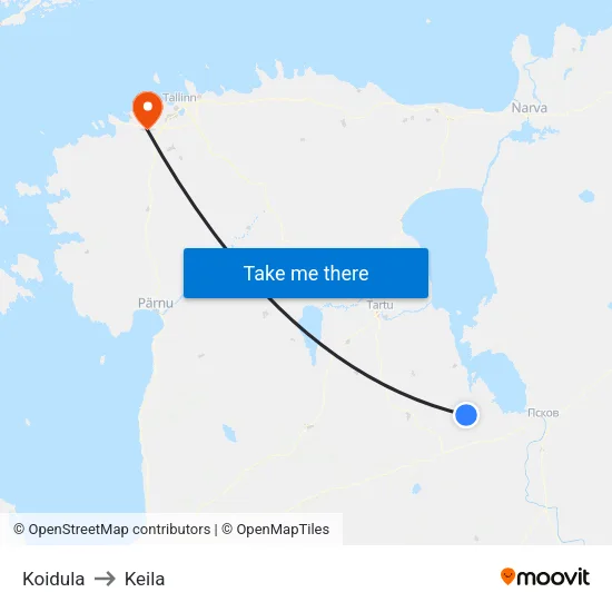 Koidula to Keila map