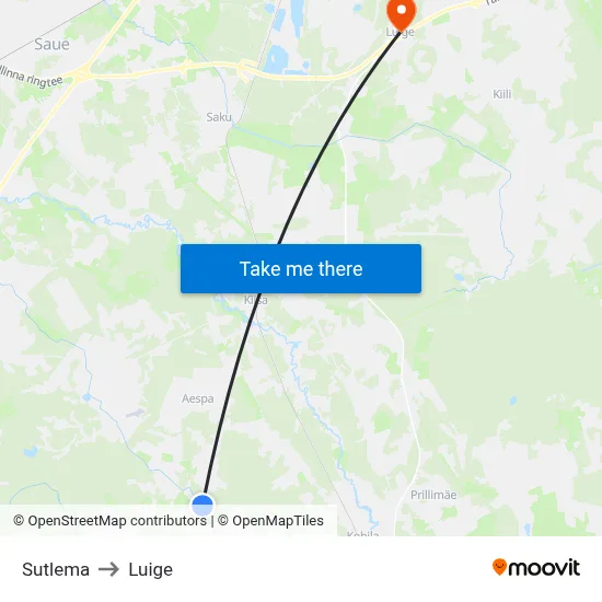 Sutlema to Luige map