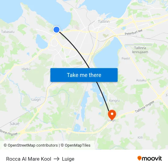 Rocca Al Mare Kool to Luige map
