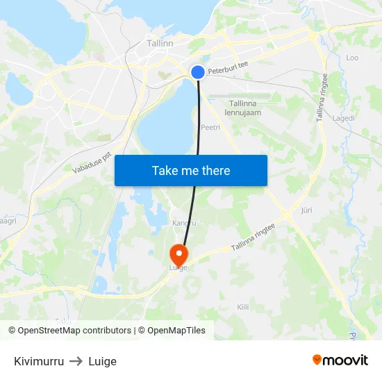 Kivimurru to Luige map