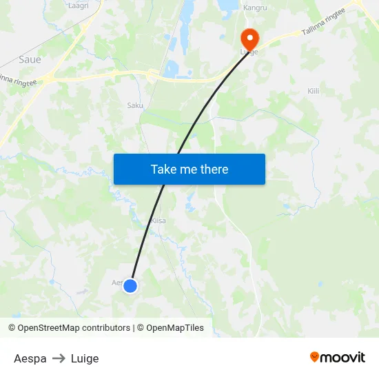 Aespa to Luige map
