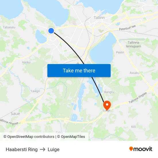 Haabersti Ring to Luige map