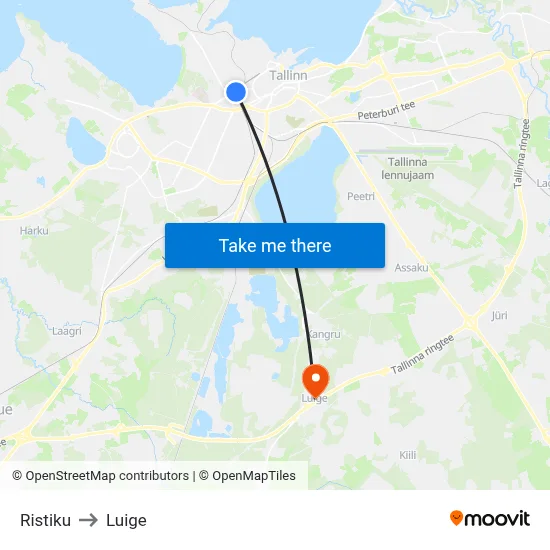 Ristiku to Luige map