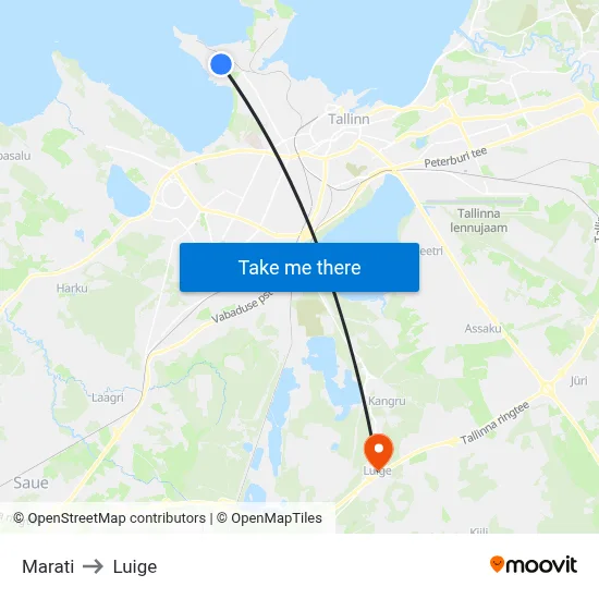 Marati to Luige map