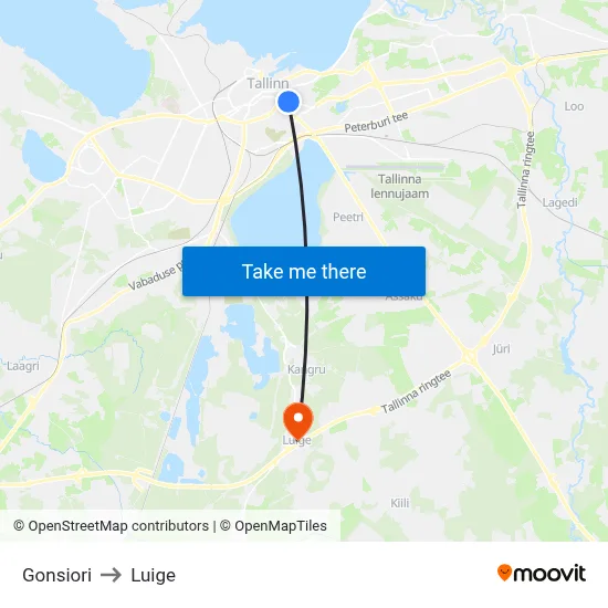 Gonsiori to Luige map