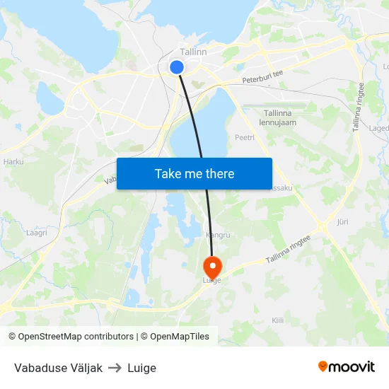 Vabaduse Väljak to Luige map