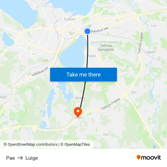 Pae to Luige map