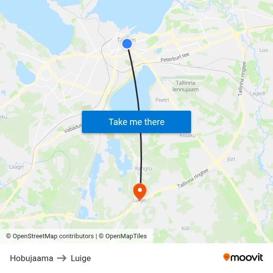 Hobujaama to Luige map
