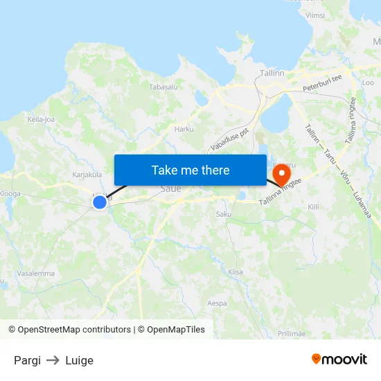 Pargi to Luige map