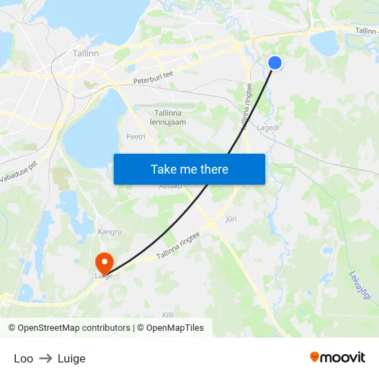 Loo to Luige map