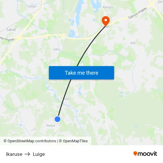Ikaruse to Luige map
