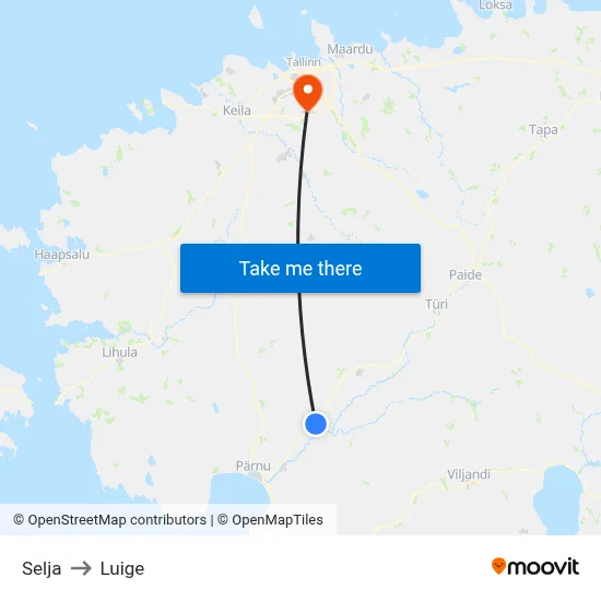 Selja to Luige map
