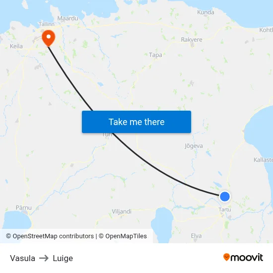 Vasula to Luige map